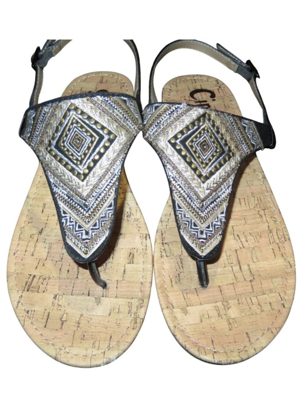 Sam Edelman Brita Flat Circus NY Ethnic Egyptian Embellished Embroidered Sandals